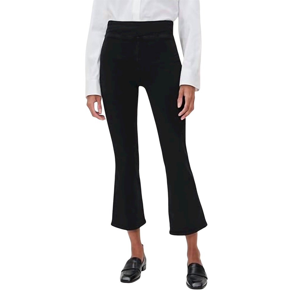 Frame Jetset Super Stretch Cotton Blend Black High Rise Crop Mini Boot Jeans 0